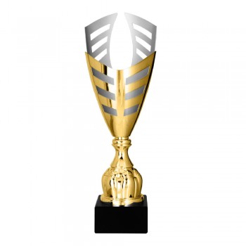 Arany ezüst fém modern kupa 54 cm