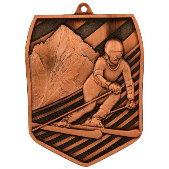 Érem  dombor síelő nagy méretű