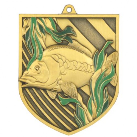 Érem színes dombor halas nagy méretű