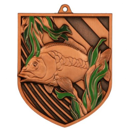 Érem színes dombor halas nagy méretű