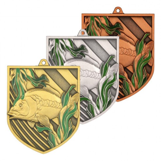 Érem színes dombor halas nagy méretű