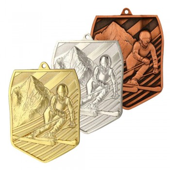 Érem  dombor síelő nagy méretű